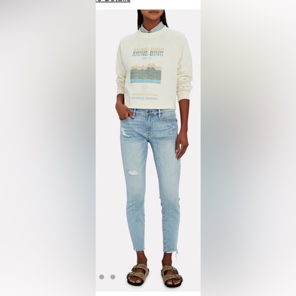 FRAME Le Skinny De Jeanne crop Jeans revolve distressed size 27 designer boho